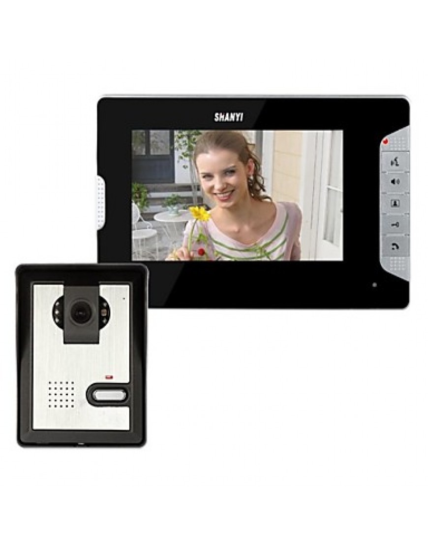 7 Inch Video Door Phone Doorbell Intercom Kit 1-camera 1-monitor Night Vision