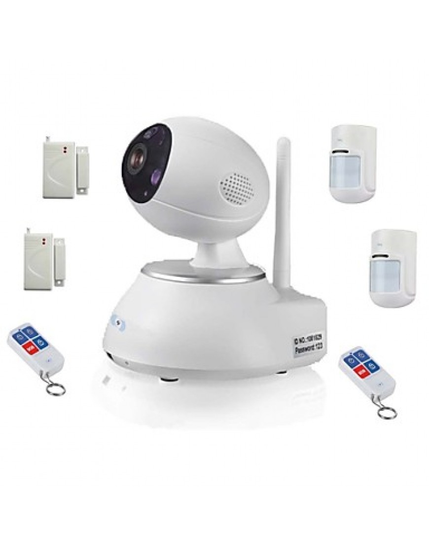 Wireless IP IR PTZ Surveillance Camera with 6pcs Wireless Alarm Detector, Motion Detection, APP SV-VPC2K4