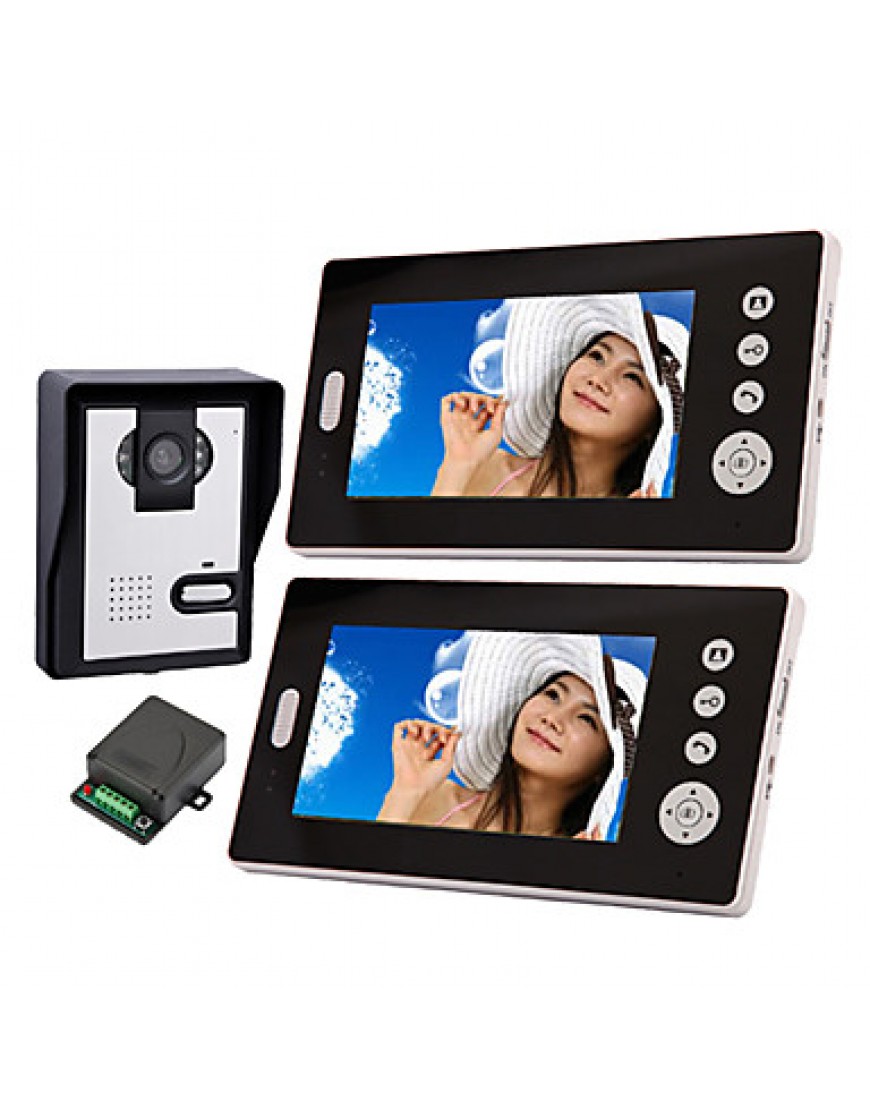Wireless Night Vision Camera with 7 Inch Door Phone Monitor (1camera 2 monitors)