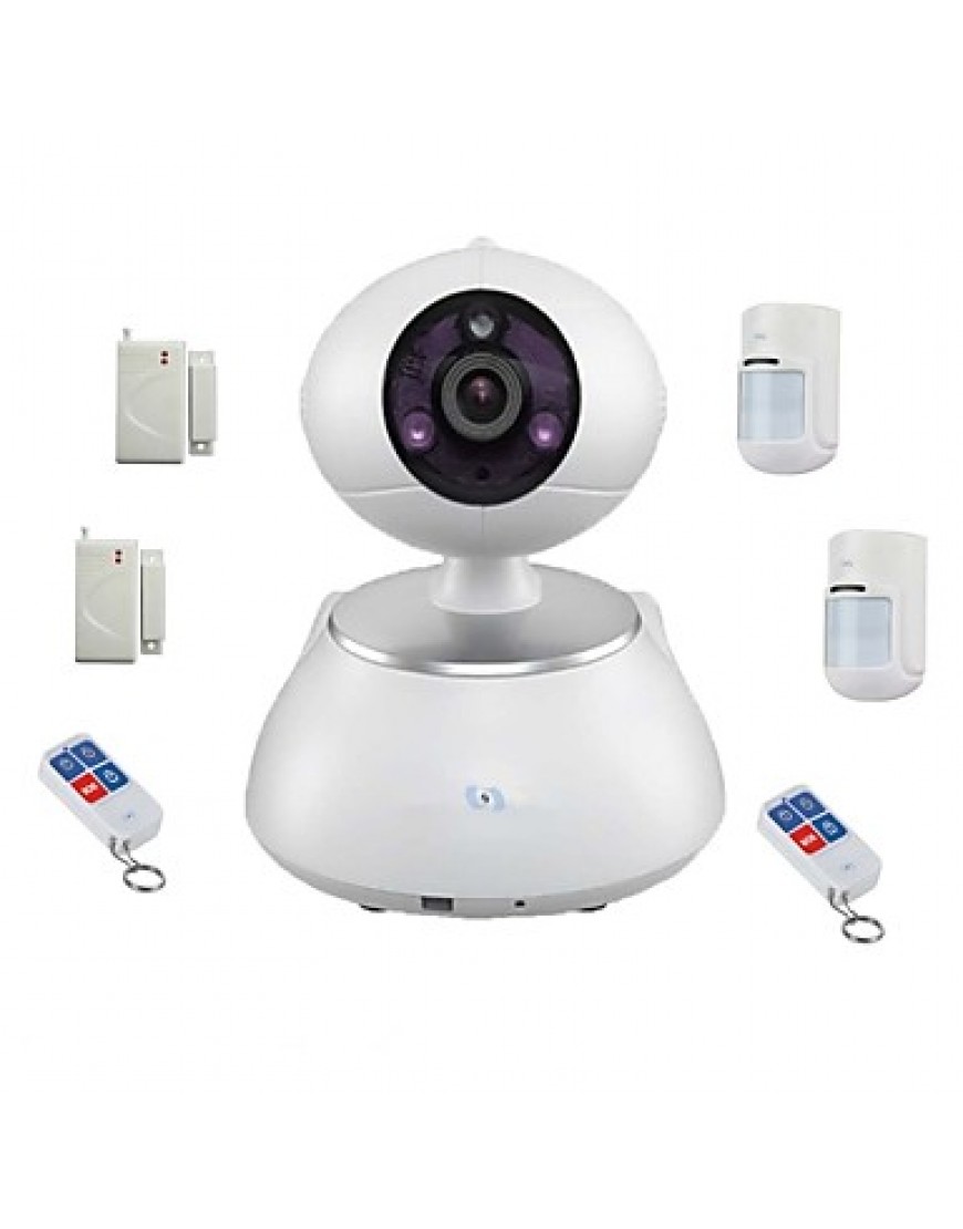 Wireless IP IR PTZ Surveillance Camera with 6pcs Wireless Alarm Detector, Motion Detection, APP SV-VPC2K4