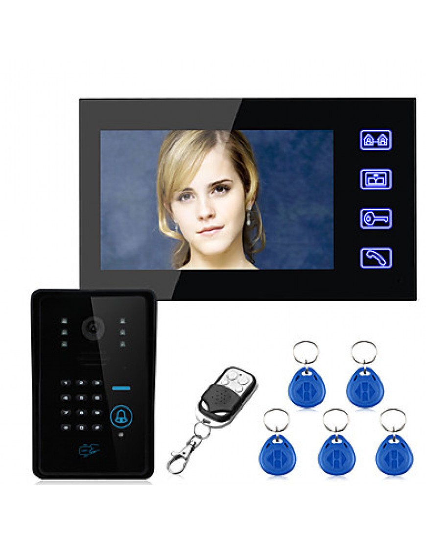 Touch Key 7 Lcd RFID Password Video Door Phone Intercom System Wth IR CameraAccess Control System