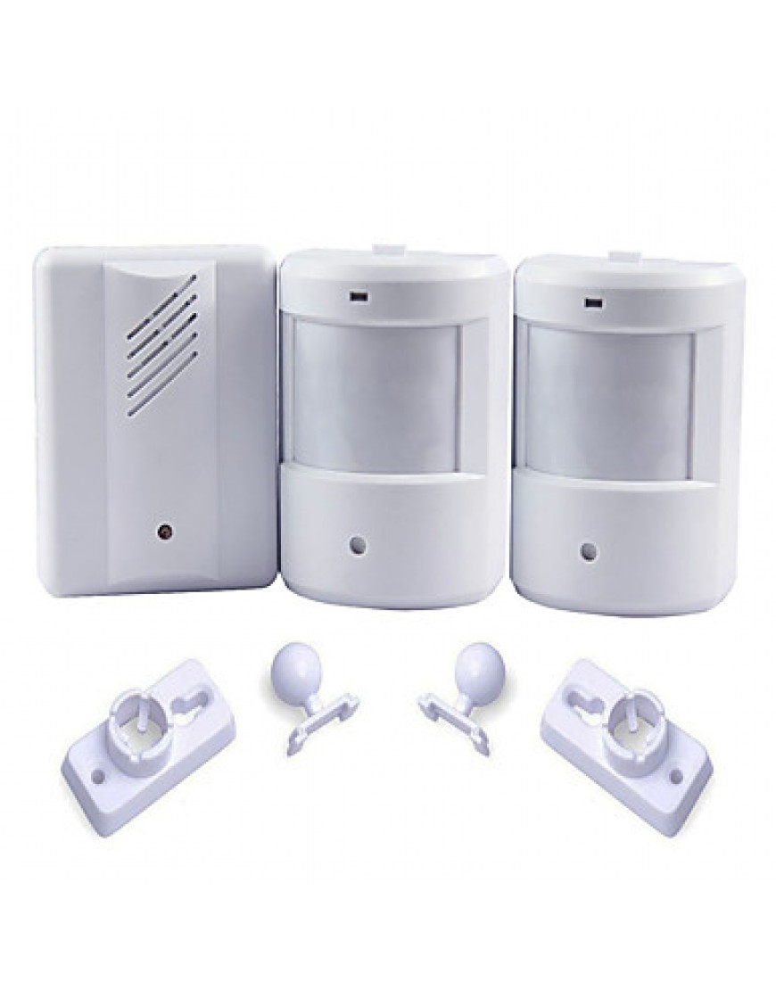 Exterior Courtesy Door Bell Alarm Chime Doorbell Wireless Infrared Monitor Sensor Sensitive Detector Welcome Entry Music Bell 2 Transmitters 1 Receive
