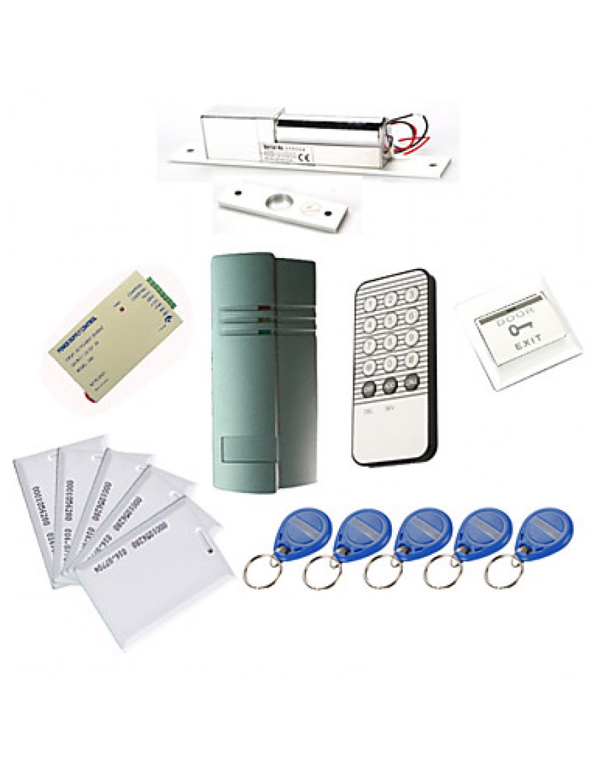 Single Door Controller Kits with IR Keypad Electric Bolt,10 EM-ID Card,Power Supply)