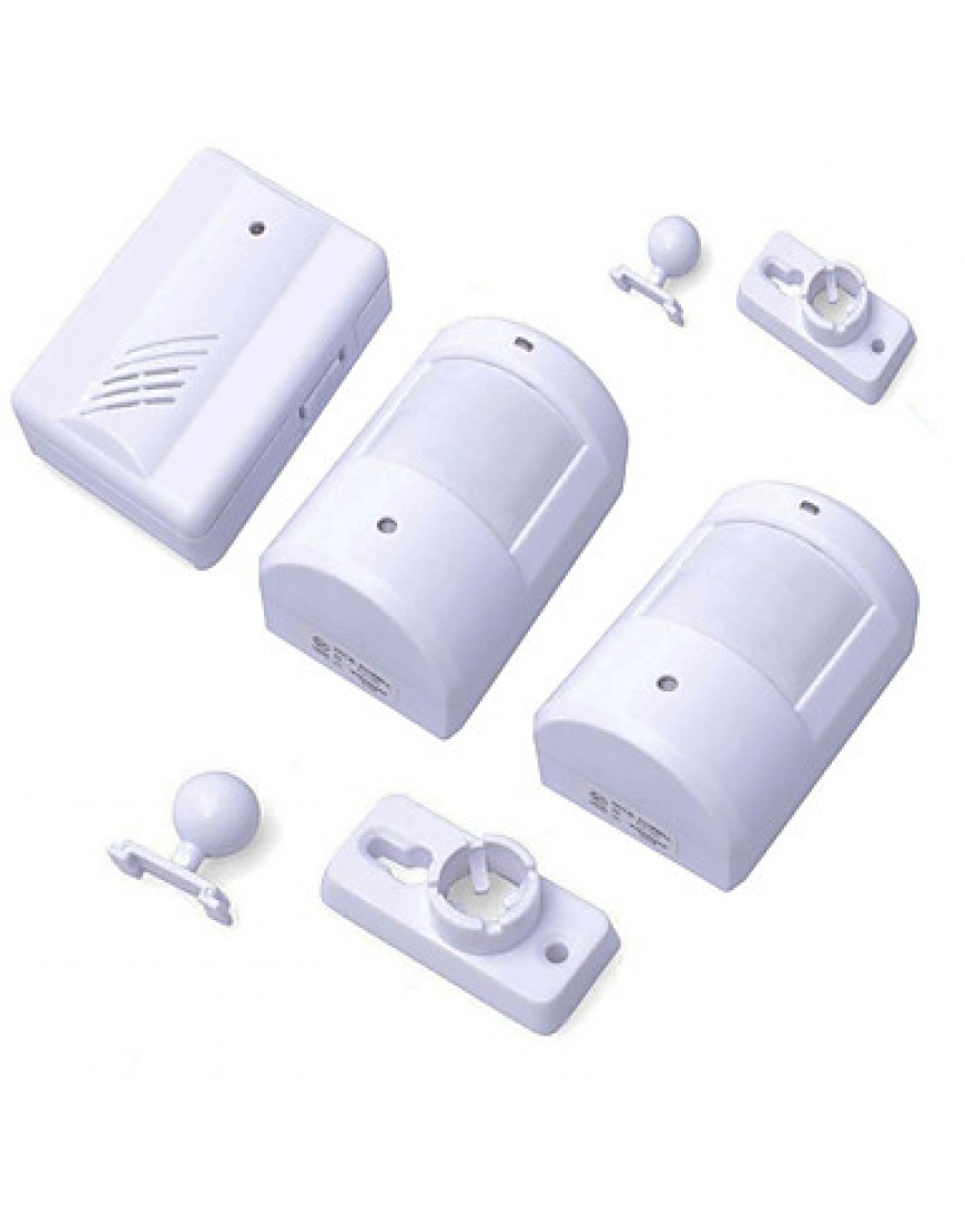 Exterior Courtesy Door Bell Alarm Chime Doorbell Wireless Infrared Monitor Sensor Sensitive Detector Welcome Entry Music Bell 2 Transmitters 1 Receive