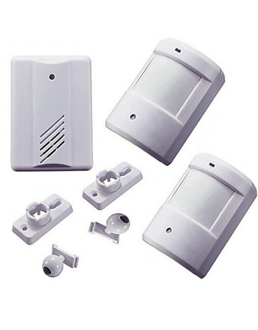 Exterior Courtesy Door Bell Alarm Chime Doorbell Wireless Infrared Monitor Sensor Sensitive Detector Welcome Entry Music Bell 2 Transmitters 1 Receive