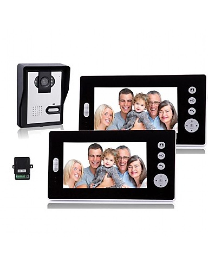 7 Inch Wireless Video Door Phone withNight Vision (1camera 2 monitors)