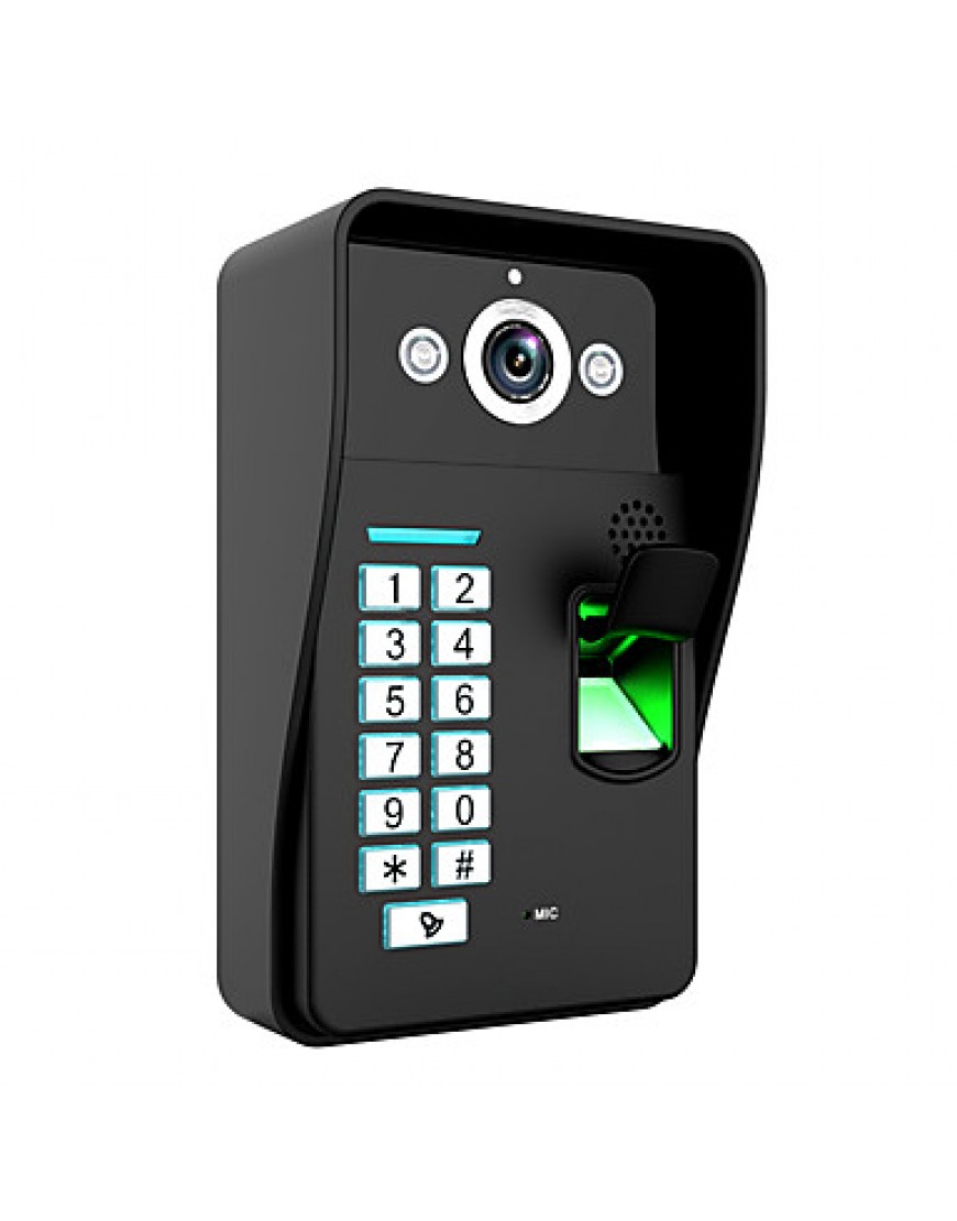 Touch Key 7 Lcd Fingerprint Video Door Phone Intercom System Wth fingerprint access control 1 Camera2 Monitor