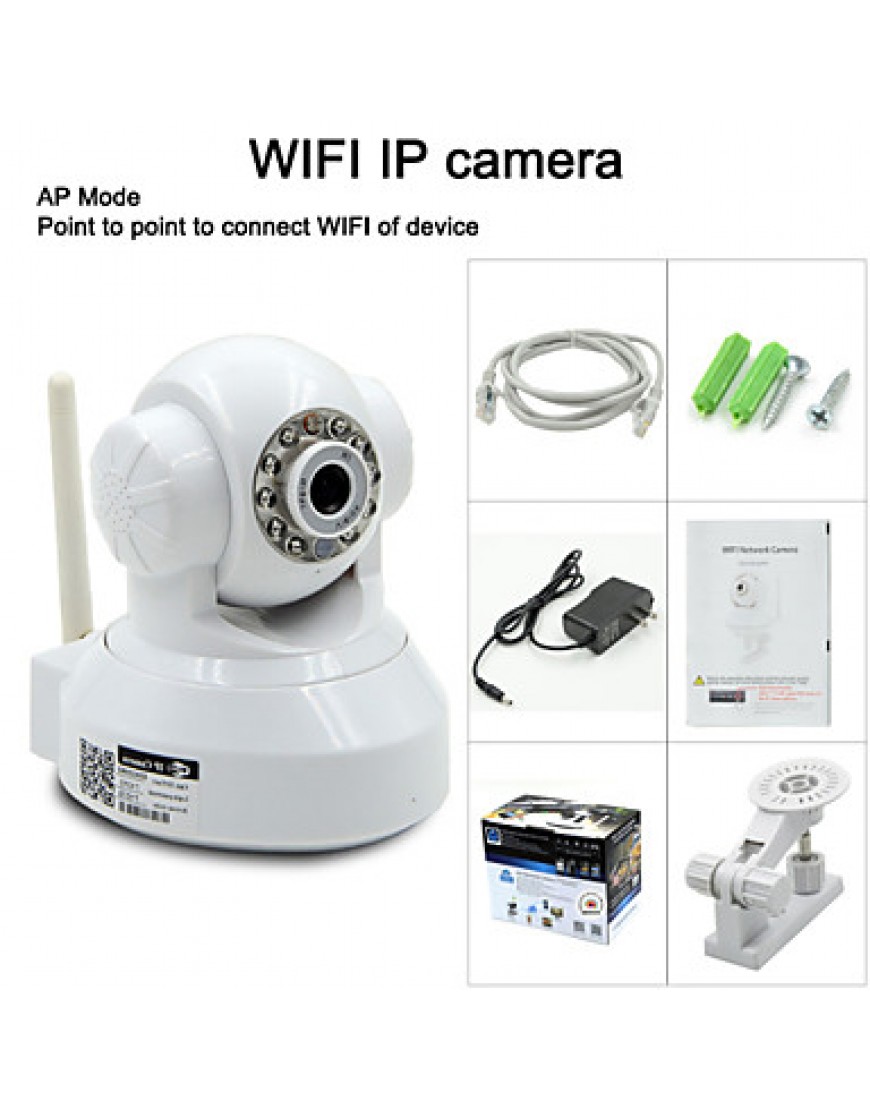 8GB TF Card and H.264 WIFI Camera IP HD 720P 1.0M Pixels PTZ IR Night Vision Wired or Wireless Camera WIFI