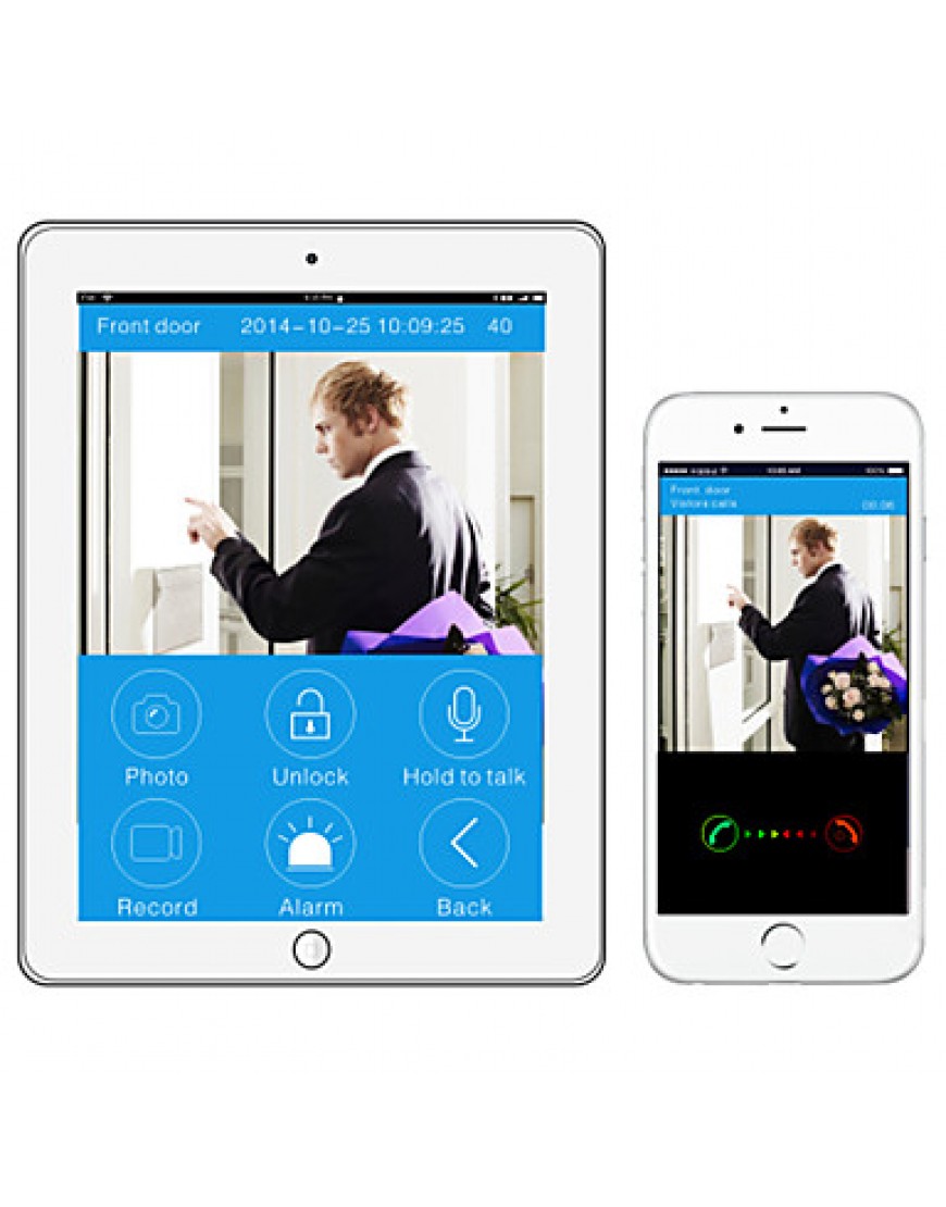 Smart WiFi Video Doorbell for Smartphones & Tablets, Wireless Video Doorphone, IP Wi-Fi Camera