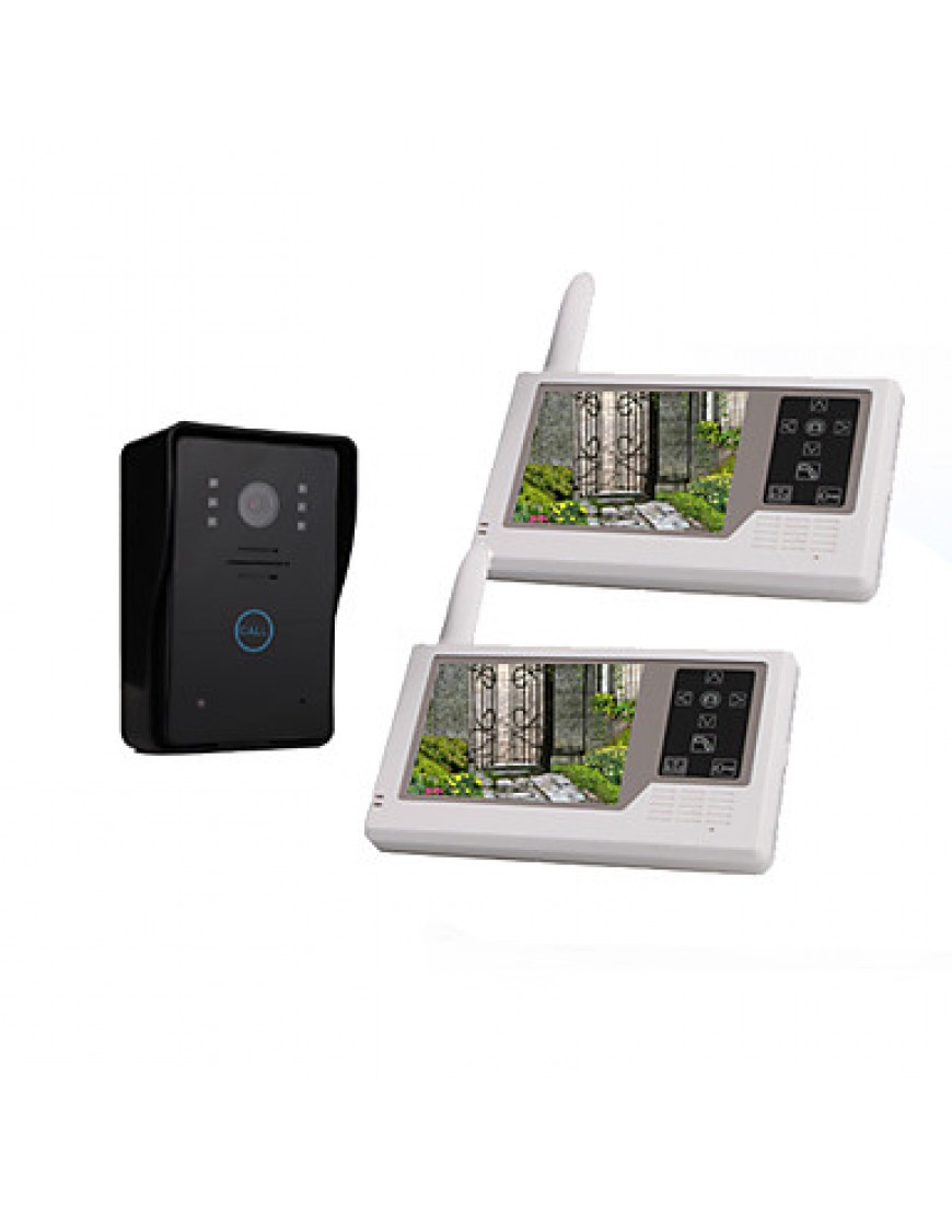 3.5" TFT Digital Screen Wireless Video Door (1 Camera with 2 Monitors, Rechargeable Battery)