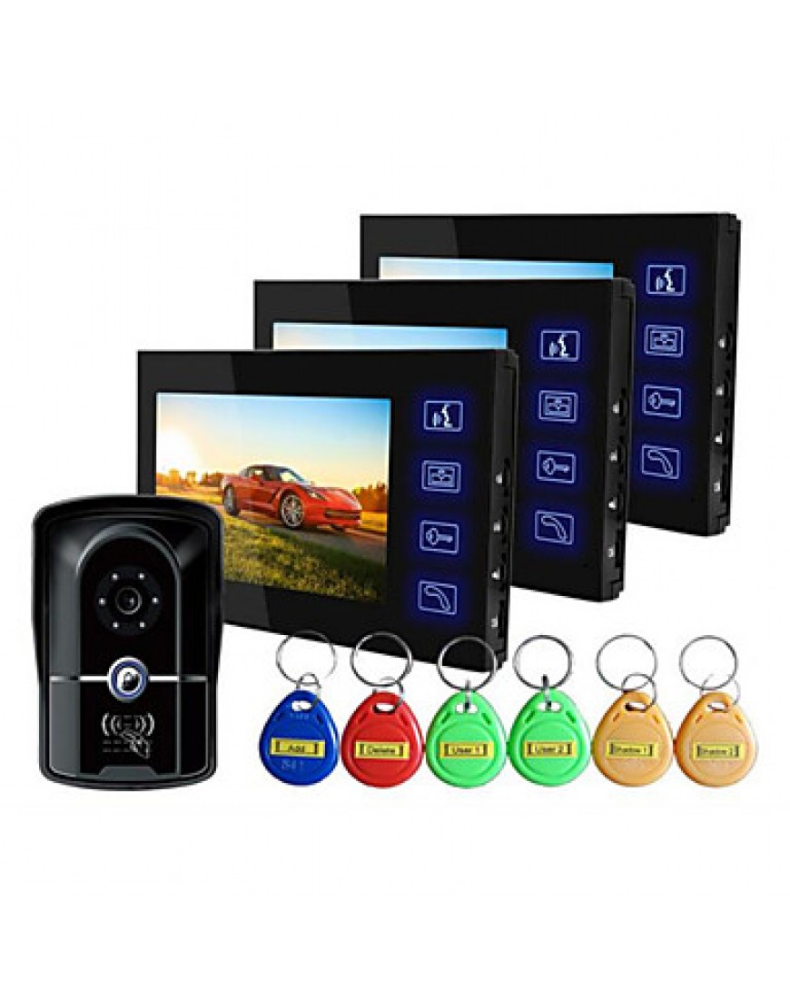 Ultra Thin Blue Key IP55 Level Waterproof 7 Inch High-Definition Video Doorbell A Pair Of Three