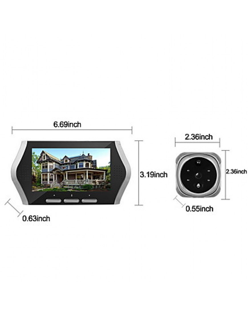 4.3Inch 1.0MP Door camera with 8GB TF Card 4 IR Night View Digital Door Viewer