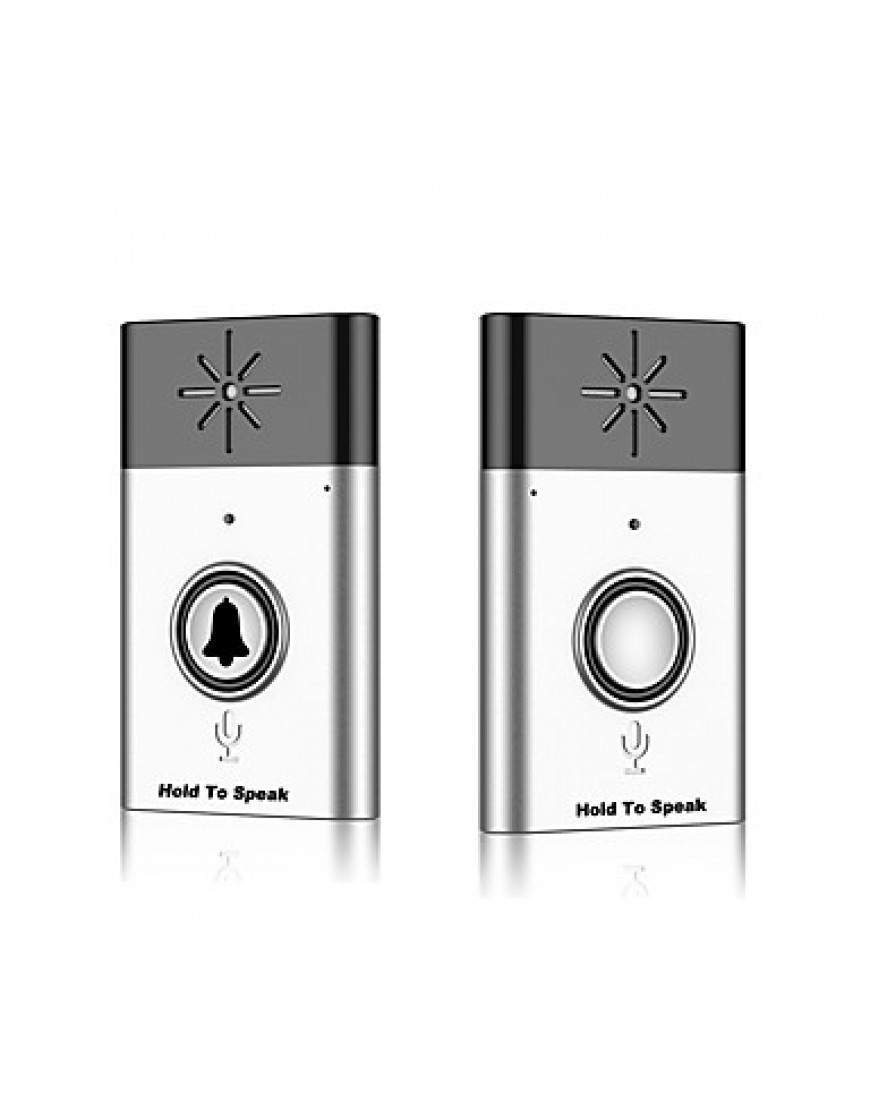 Wireless Voice Doorbell Support Indoor and Outdoor Voice Intercom Up to 300ft Work Range One Trasmitter and Two Receivers