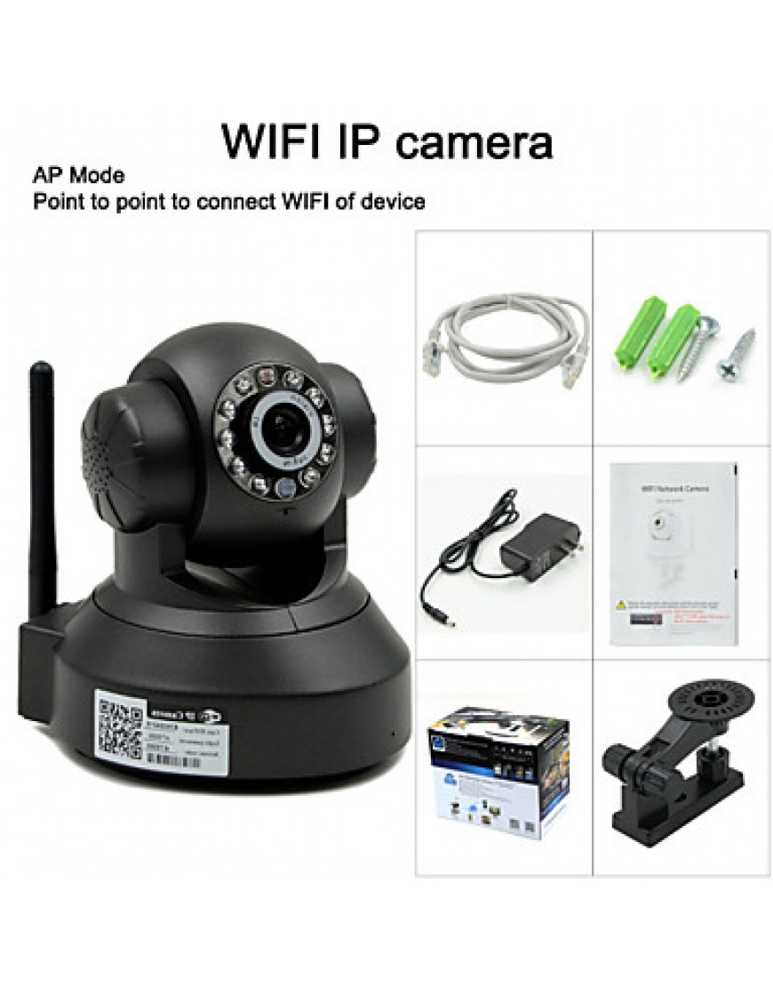 32GB TF Card and H.264 WIFI Camera IP HD 720P 1.0M Pixels PTZ IR Night Vision Wired or Wireless Camera WIFI