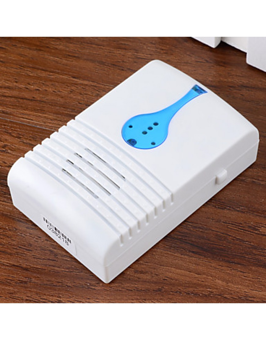 501K3 32-Melody Wireless Remote Control Transmitter + 2 Receivers Doorbell Set - White + Blue