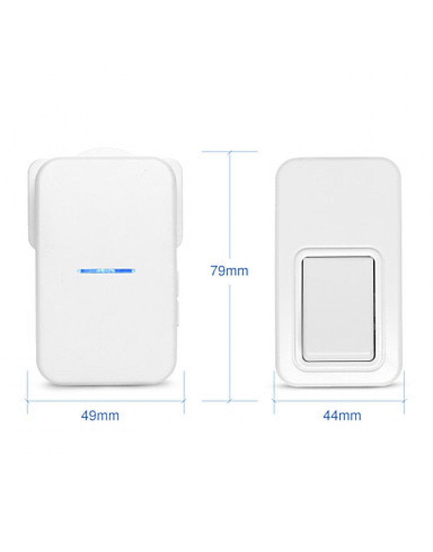 New Wireless Cordless Digital Doorbell Remote Door Bell need batteryWaterproofEU/US/UK Plug 110-250V White