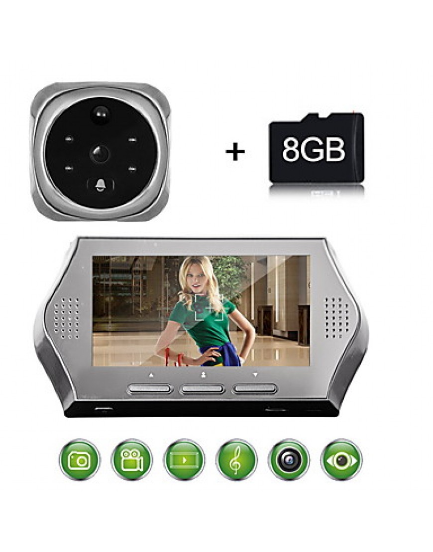 4.3Inch 1.0MP Door camera with 8GB TF Card 4 IR Night View Digital Door Viewer